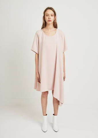 Waterfall Asymmetric Short Sleeve Dress