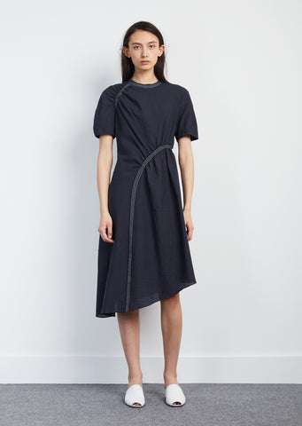 Cotton Silk Spiral Gather Dress