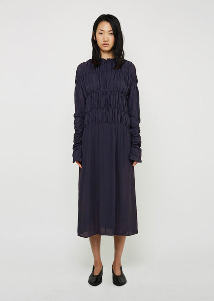 Gathered Dress - IT 40 / Light Navy