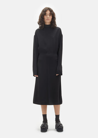 Crepe Envers Satin Shirt Dress