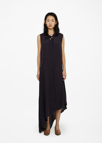 Viscose Asymmetrical Neck Tie Dress