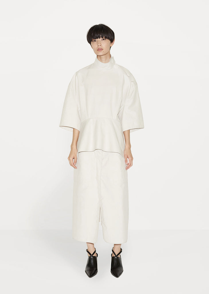 Gathered Waist Cotton Dress