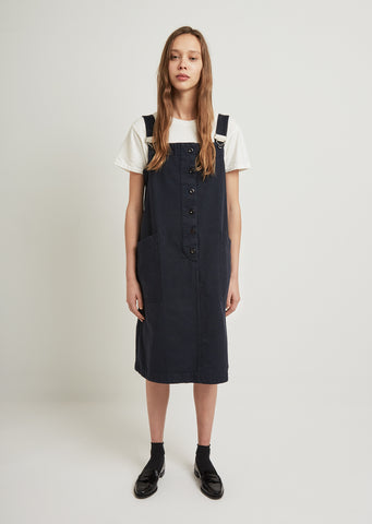 Cotton Canvas Strap Dress