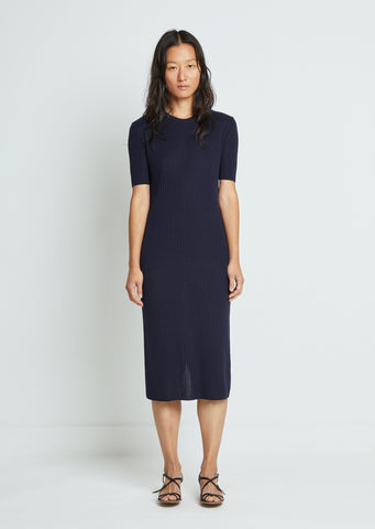Rib Knit Jersey Dress