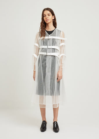 Tulle Front Open Dress