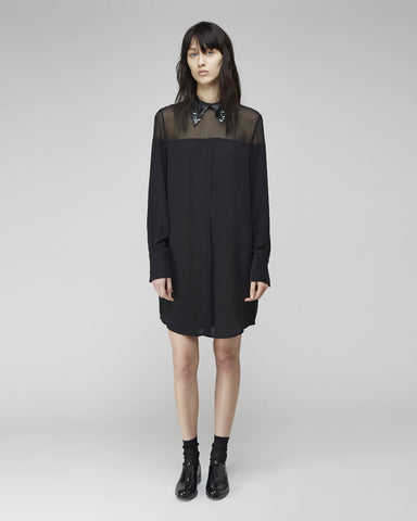 Embellished Silk Shirtdress