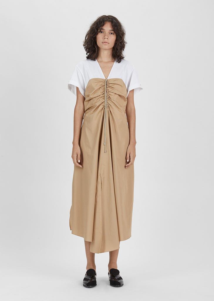 Cap Sleeve Gathered Front Dress