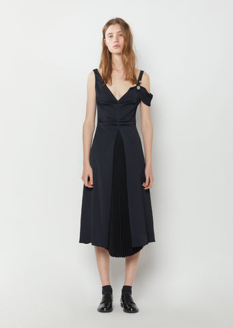 Crepe De Chine Open Shoulder Dress