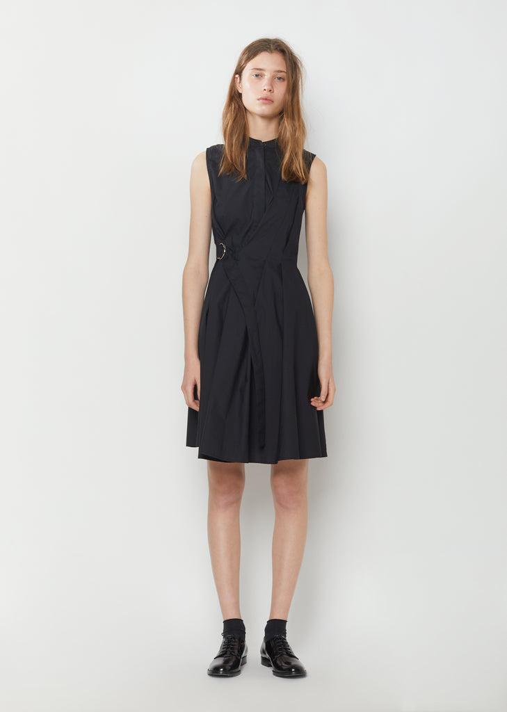 Sleeveless Cotton Poplin Wrap Dress