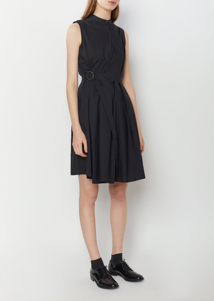 Sleeveless Cotton Poplin Wrap Dress