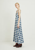 Check Long Slip Dress