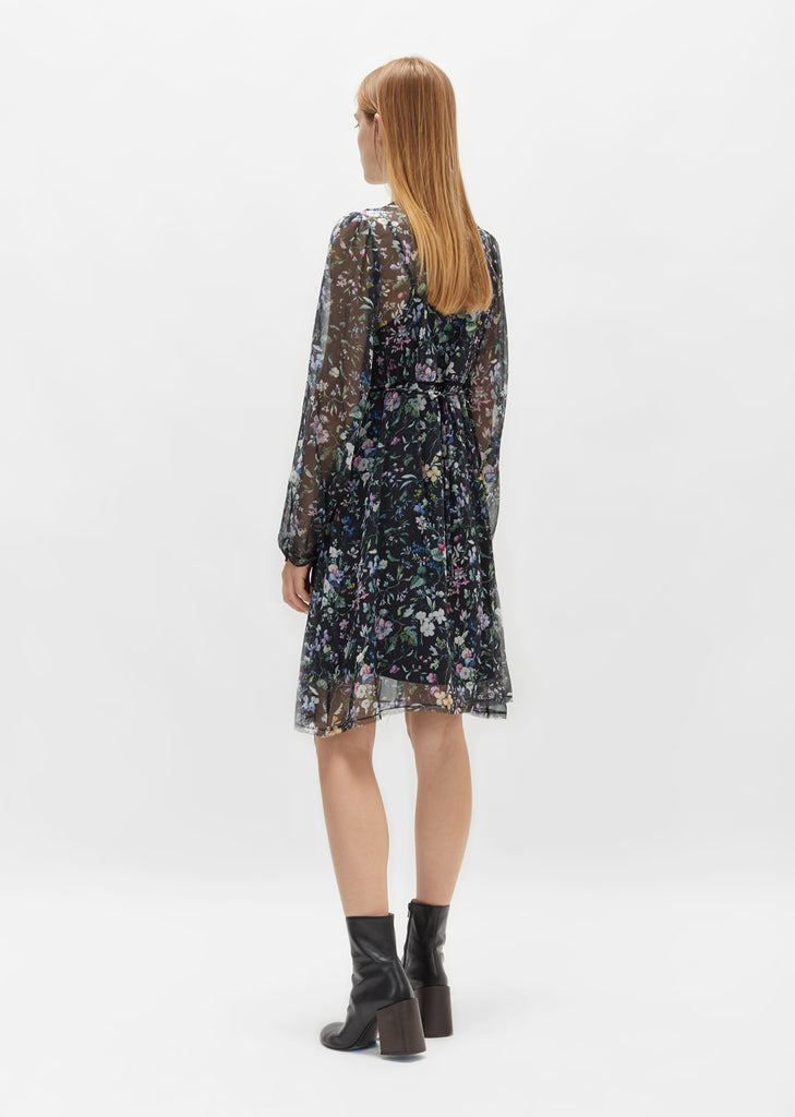 Long Sleeve Botanical Mini Dress