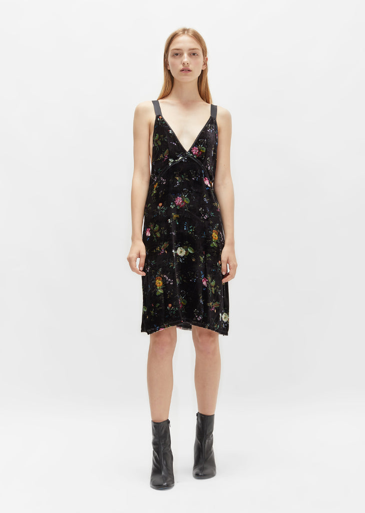 Velvet Floral Slip Dress