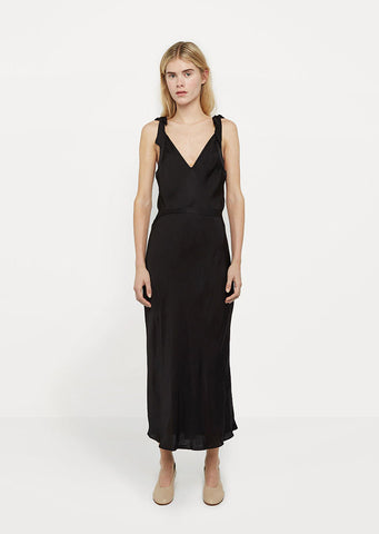 Liquid Satin Bow Maxi Dress