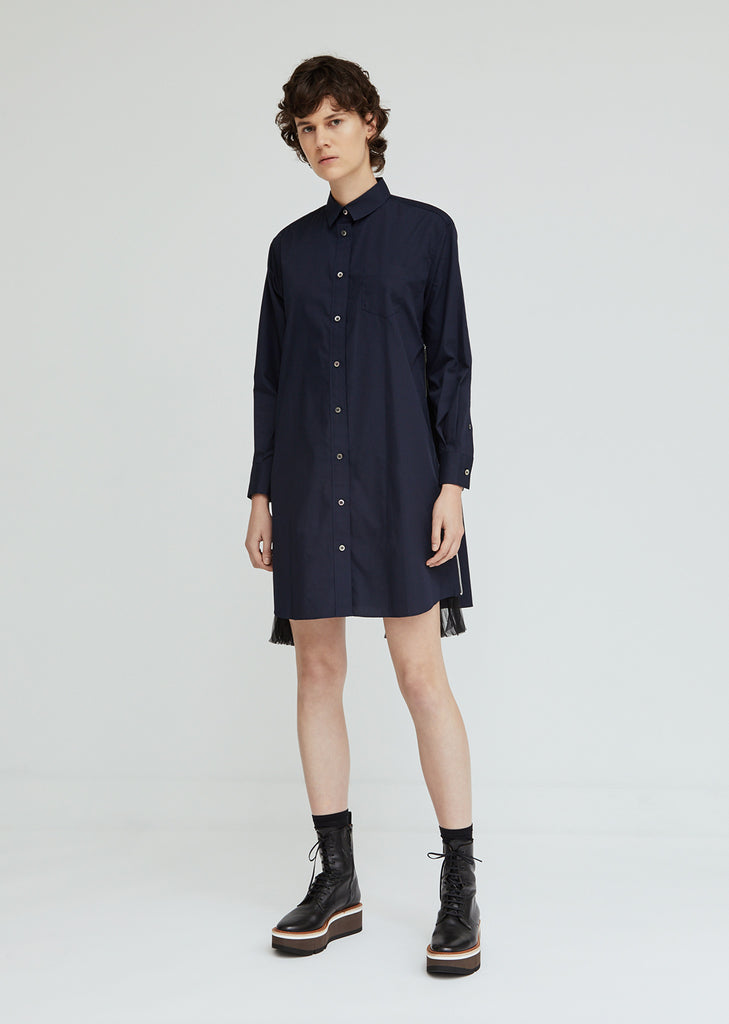 Cotton Poplin Chiffon Panels Dress