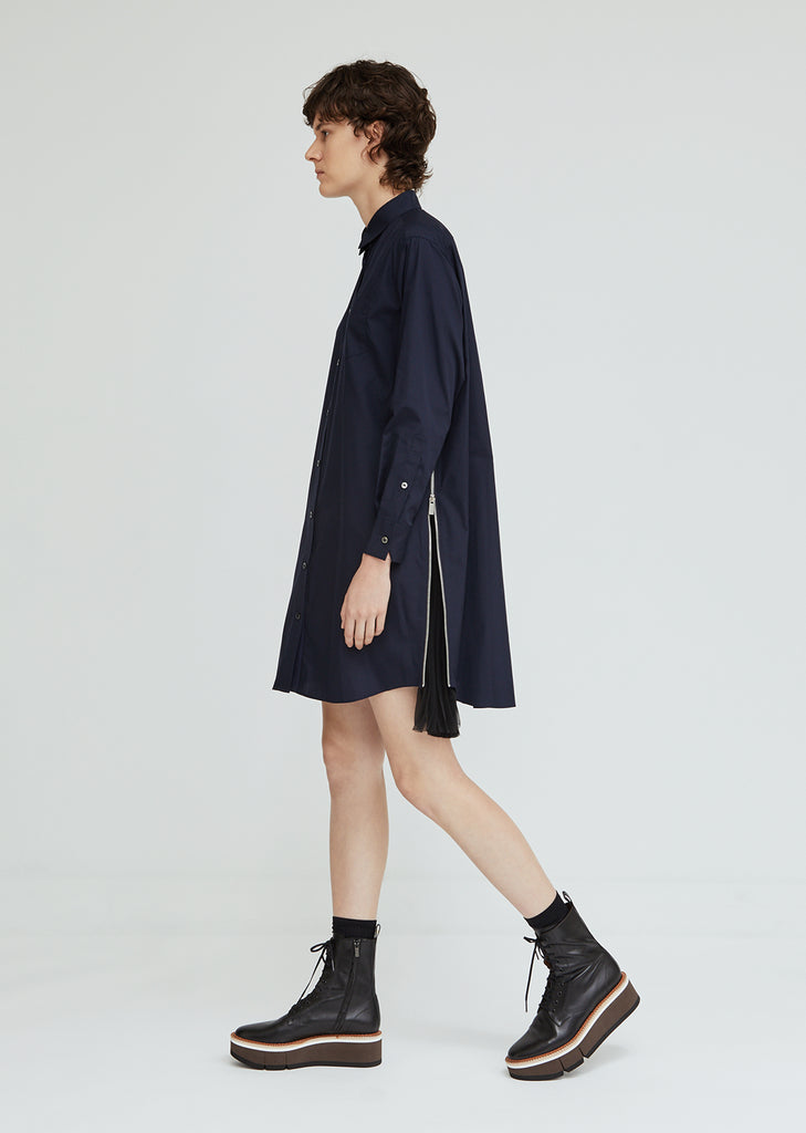 Cotton Poplin Chiffon Panels Dress