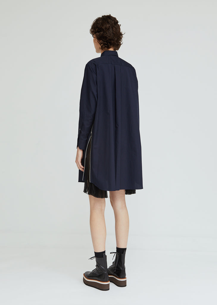 Cotton Poplin Chiffon Panels Dress