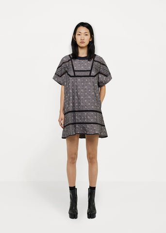 Peplum Dress with Eyelet Trim