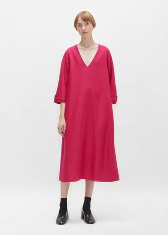 Viscose Crepe V-Neck Dress