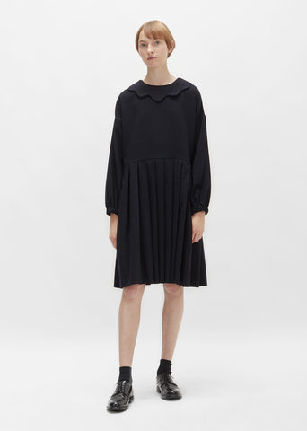 Scallop Collar Wool Dress