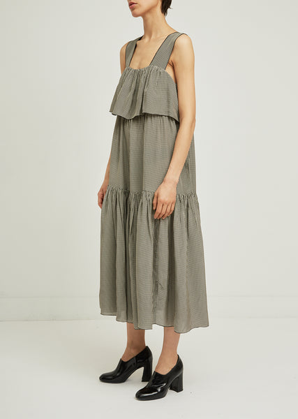 Check Tiered Dress by Sara Lanzi- La Garçonne