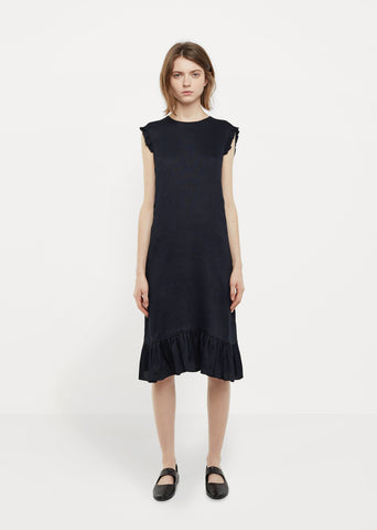 Viscose and Linen Ruffle Dress