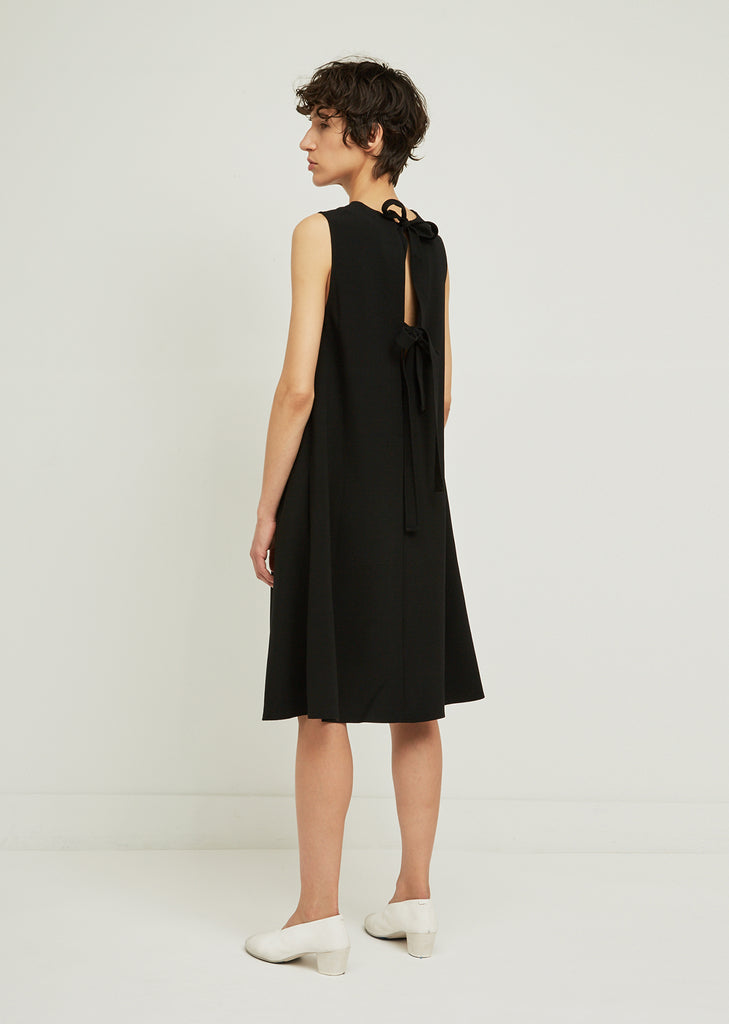 Tie Open Back Wool Dress