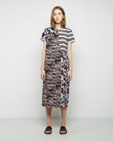 Print Blocked Cinched Waist Dress