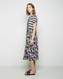 Print Blocked Cinched Waist Dress