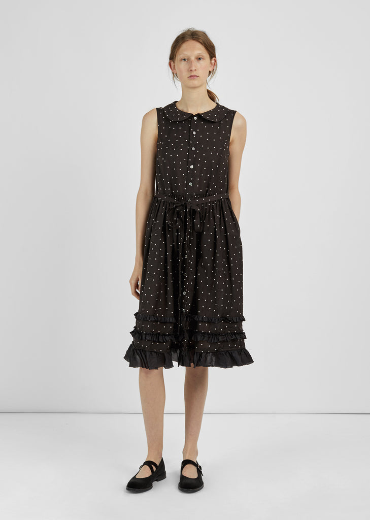 Printed Polka-Dot Dress