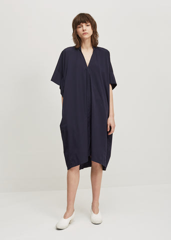 Twill Mini Collar Flare Dress