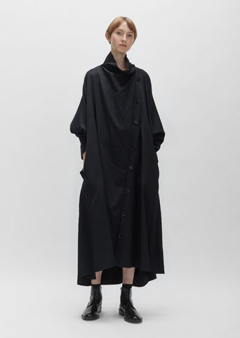 Wool Gabardine Drape Dress