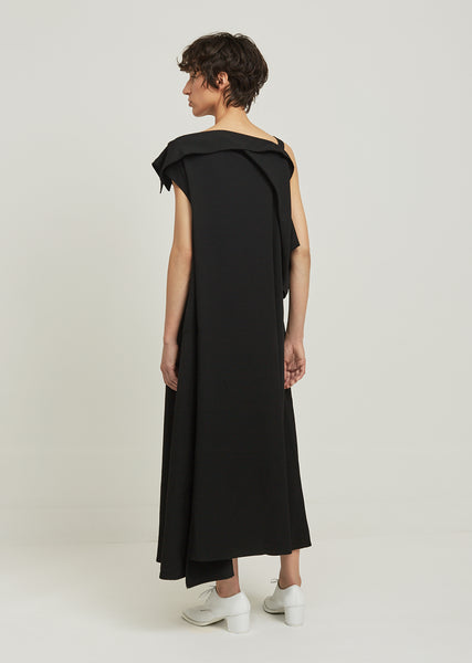 Gabardine Drape S Sleeveless Dress by Yohji Yamamoto- La