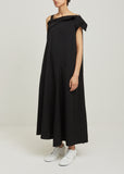Gabardine Draped Sleeveless Dress