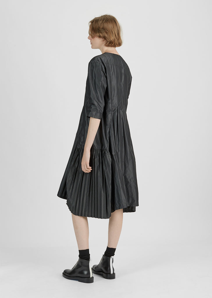 Pleated Taffeta Dress