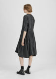 Pleated Taffeta Dress