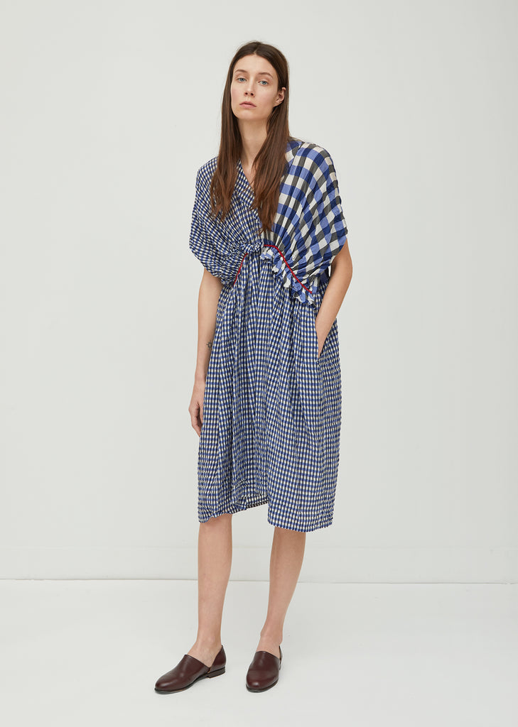 Cupro Gingham Check Dress