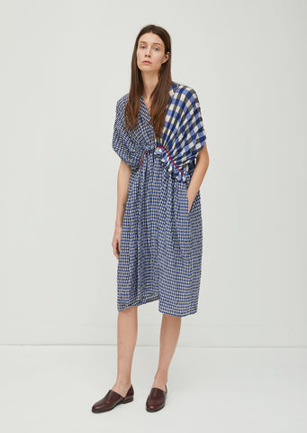 Cupro Gingham Check Dress