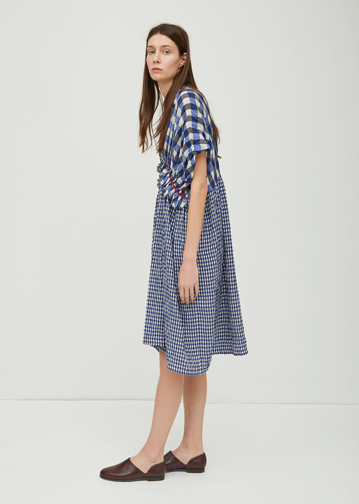Cupro Gingham Check Dress