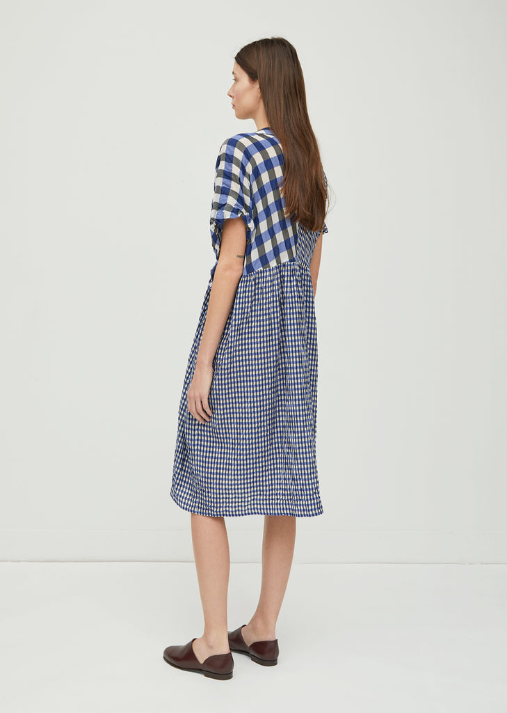 Cupro Gingham Check Dress