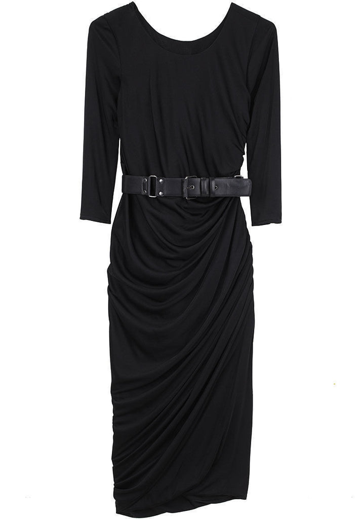 Belted Draped Dress