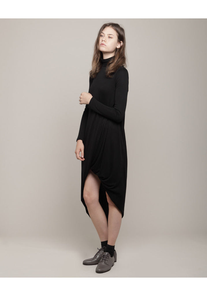 Belted Turtleneck Dress