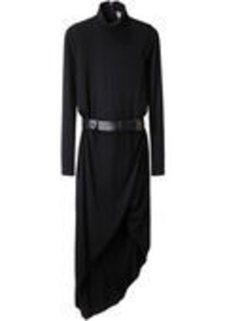 Belted Turtleneck Dress