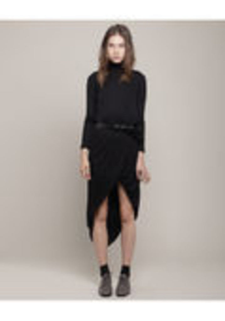 Belted Turtleneck Dress