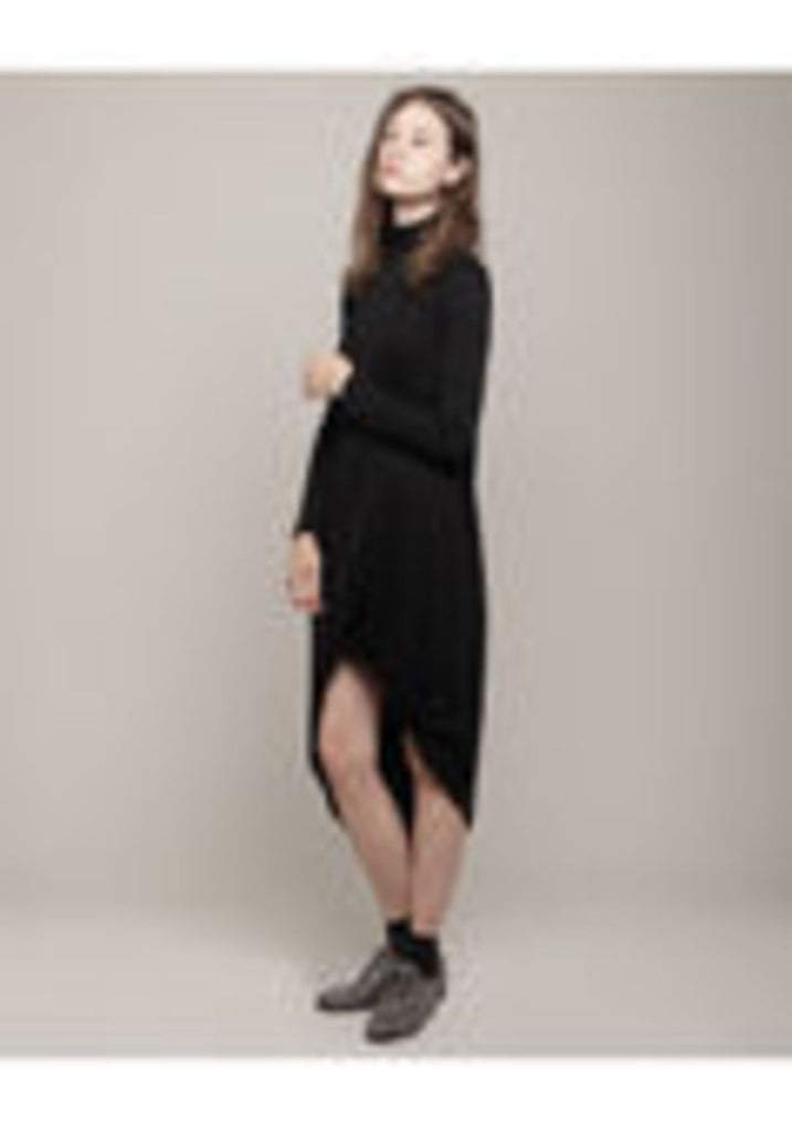 Belted Turtleneck Dress