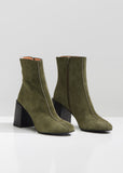 Saul Suede Stacked Heel Boots