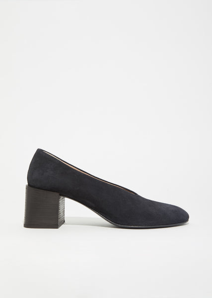 パンプス SCAROSSO FW21 Gigi Black Suede (GIGIPUMPBLASUED) Sully Reverse Suede Block Heel Pumps by Acne Studios- La