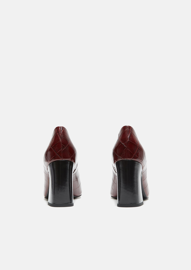 Stamped Crocodile Loafer Heels