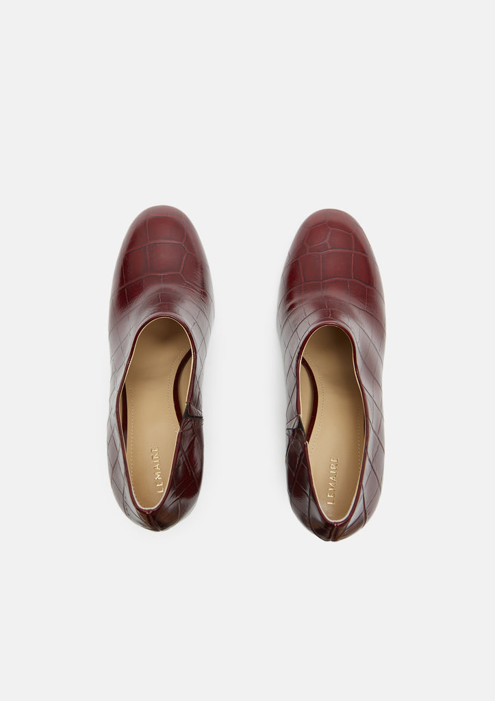 Stamped Crocodile Loafer Heels