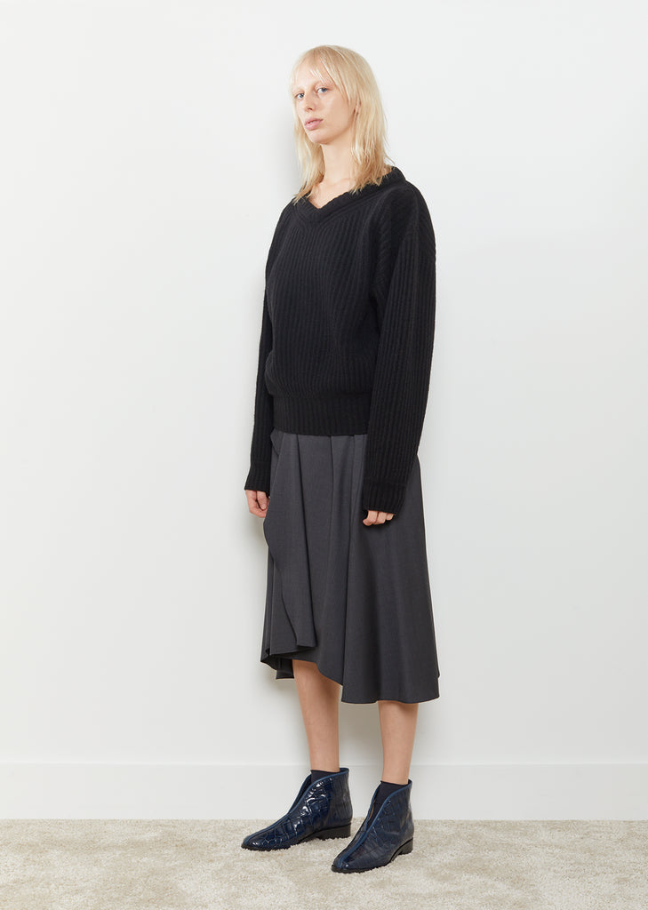 Croco Embossed Open Boots